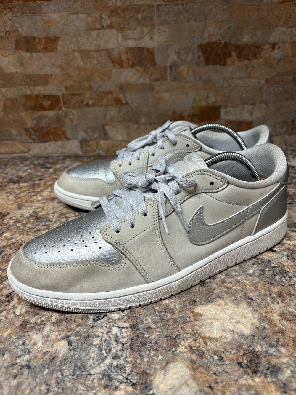 Nike Air Jordan 1 Retro OG Low Metallic Silver Size 12
